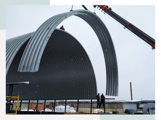 Полукруглые ангары в Клинцах