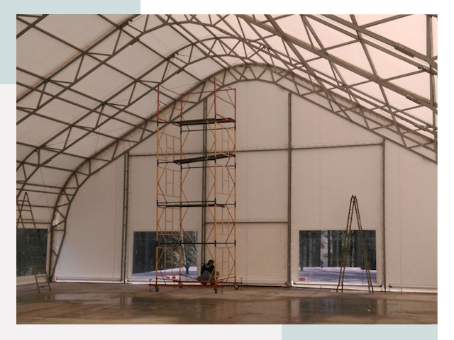 Шатровые ангары в Клинцах